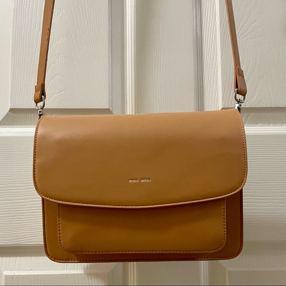 Pixie Mood Vegan Leather Crossbody Bag in Mustard